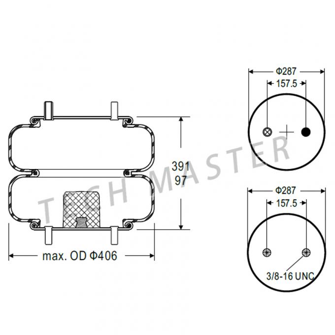 Convoluted Industrial air spring for Double Firestone air suspension
