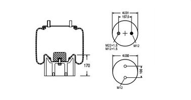 Plastic Piston Airbags For Trucks With Goodyear 1R11 - 106 Rolling Lobe