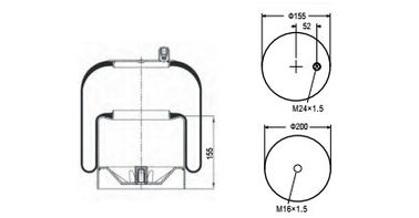 Rubber Truck  For Trailer Air Springs Goodyear 9505 4390NP01