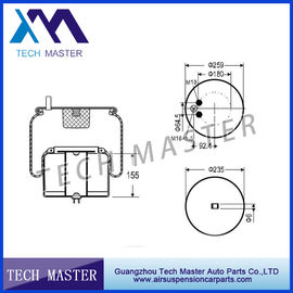 1K6075 1076075  Truck Air Springs With Steel Piston Rubber , ISO TS15949